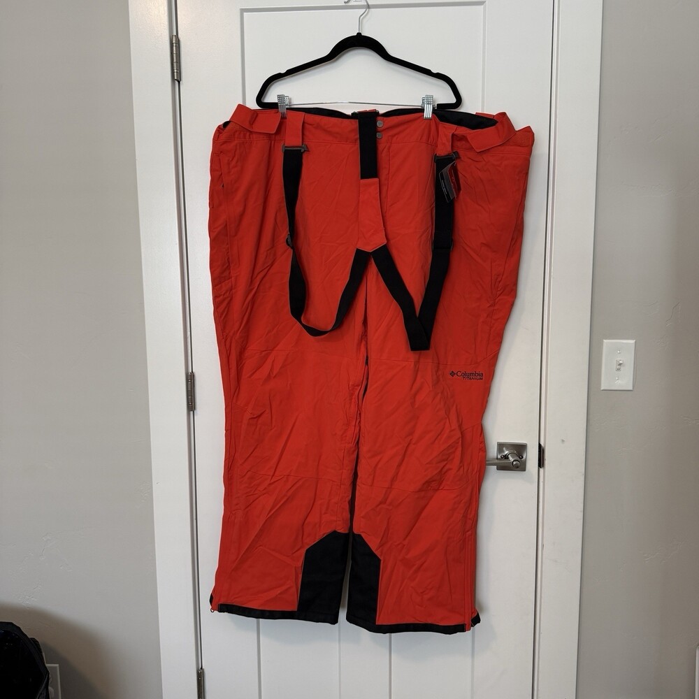Columbia Ski Pants Mens 6X Cirque Bowl Omni-Tech Omni-Heat Titanium Orange Black - Picture 3 of 6